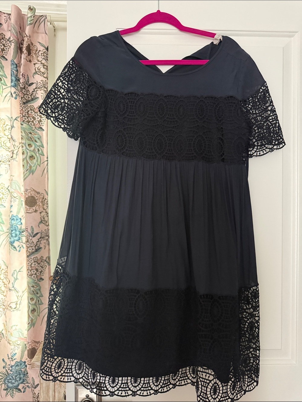 Women’s Navy Lace-Trim Dress - Loft